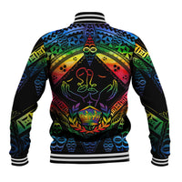 Tonga LGBT Baseball Jacket Love Is Love Ngatu Rainbow Water Color LT9 - Wonder Print Shop
