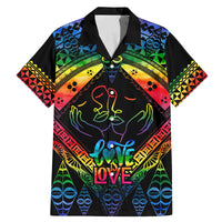 Tonga LGBT Family Matching Mermaid Dress and Hawaiian Shirt Love Is Love Ngatu Rainbow Water Color LT9 - Wonder Print Shop