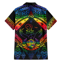 Tonga LGBT Hawaiian Shirt Love Is Love Ngatu Rainbow Water Color - Wonder Print Shop
