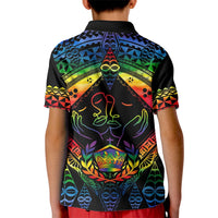 Tonga LGBT Kid Polo Shirt Love Is Love Ngatu Rainbow Water Color - Wonder Print Shop