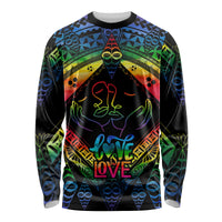 Tonga LGBT Long Sleeve Shirt Love Is Love Ngatu Rainbow Water Color - Wonder Print Shop