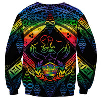 Tonga LGBT Sweatshirt Love Is Love Ngatu Rainbow Water Color - Wonder Print Shop