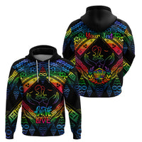 Personalised Tonga LGBT Hoodie Love Is Love Ngatu Rainbow Water Color - Wonder Print Shop