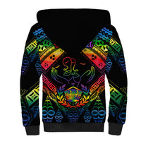 Personalised Tonga LGBT Sherpa Hoodie Love Is Love Ngatu Rainbow Water Color - Wonder Print Shop