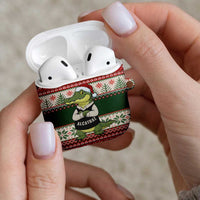 Funny Christmas Alligator Santa AirPods Case Knitted Pattern - Wonder Print Shop