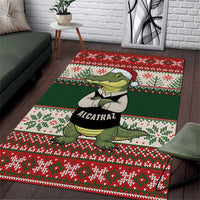 Funny Christmas Alligator Santa Area Rug Knitted Pattern - Wonder Print Shop