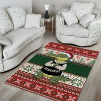Funny Christmas Alligator Santa Area Rug Knitted Pattern - Wonder Print Shop