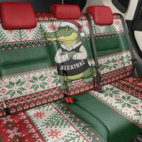 Funny Christmas Alligator Santa Back Car Seat Cover Knitted Pattern - Wonder Print Shop