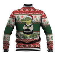 Funny Christmas Alligator Santa Baseball Jacket Knitted Pattern - Wonder Print Shop