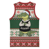 Funny Christmas Alligator Santa Basketball Jersey Knitted Pattern - Wonder Print Shop