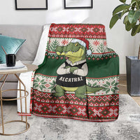 Funny Christmas Alligator Santa Blanket Knitted Pattern - Wonder Print Shop
