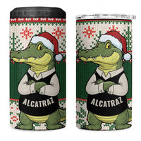 Funny Christmas Alligator Santa 4 in 1 Can Cooler Tumbler Knitted Pattern - Wonder Print Shop