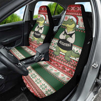 Funny Christmas Alligator Santa Car Seat Cover Knitted Pattern - Wonder Print Shop