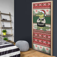 Funny Christmas Alligator Santa Door Cover Knitted Pattern - Wonder Print Shop