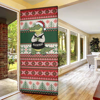 Funny Christmas Alligator Santa Door Cover Knitted Pattern - Wonder Print Shop