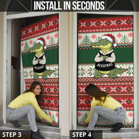 Funny Christmas Alligator Santa Door Cover Knitted Pattern - Wonder Print Shop