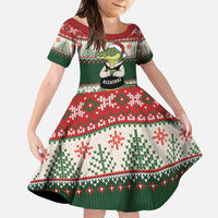 Funny Christmas Alligator Santa Family Matching Off Shoulder Maxi Dress and Hawaiian Shirt Knitted Pattern - Wonder Print Shop