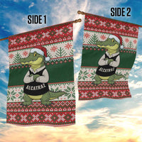 Funny Christmas Alligator Santa Garden Flag Knitted Pattern - Wonder Print Shop