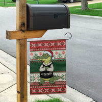 Funny Christmas Alligator Santa Garden Flag Knitted Pattern - Wonder Print Shop