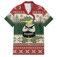 Funny Christmas Alligator Santa Hawaiian Shirt Knitted Pattern - Wonder Print Shop