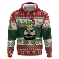 Funny Christmas Alligator Santa Hoodie Knitted Pattern - Wonder Print Shop