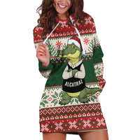 Funny Christmas Alligator Santa Hoodie Dress Knitted Pattern - Wonder Print Shop