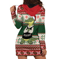 Funny Christmas Alligator Santa Hoodie Dress Knitted Pattern - Wonder Print Shop