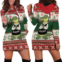 Funny Christmas Alligator Santa Hoodie Dress Knitted Pattern - Wonder Print Shop