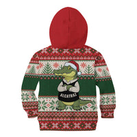 Funny Christmas Alligator Santa Kid Hoodie Knitted Pattern - Wonder Print Shop
