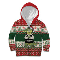 Funny Christmas Alligator Santa Kid Hoodie Knitted Pattern - Wonder Print Shop
