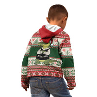 Funny Christmas Alligator Santa Kid Hoodie Knitted Pattern - Wonder Print Shop