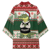 Funny Christmas Alligator Santa Kimono Knitted Pattern - Wonder Print Shop