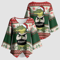 Funny Christmas Alligator Santa Kimono Sleeve Blouse Knitted Pattern - Wonder Print Shop