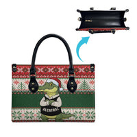 Funny Christmas Alligator Santa Leather Bag Knitted Pattern - Wonder Print Shop