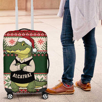 Funny Christmas Alligator Santa Luggage Cover Knitted Pattern - Wonder Print Shop