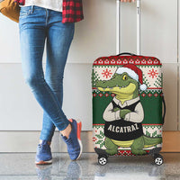 Funny Christmas Alligator Santa Luggage Cover Knitted Pattern - Wonder Print Shop