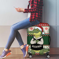 Funny Christmas Alligator Santa Luggage Cover Knitted Pattern - Wonder Print Shop