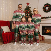 Funny Christmas Alligator Santa Christmas Pajama Set Knitted Pattern - Wonder Print Shop