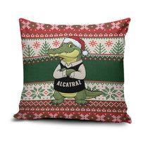 Funny Christmas Alligator Santa Pillow Cover Knitted Pattern - Wonder Print Shop