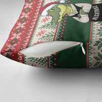 Funny Christmas Alligator Santa Pillow Cover Knitted Pattern - Wonder Print Shop