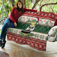 Funny Christmas Alligator Santa Quilt Knitted Pattern - Wonder Print Shop