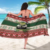 Funny Christmas Alligator Santa Sarong Knitted Pattern - Wonder Print Shop