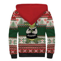 Funny Christmas Alligator Santa Sherpa Hoodie Knitted Pattern - Wonder Print Shop