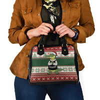 Funny Christmas Alligator Santa Shoulder Handbag Knitted Pattern - Wonder Print Shop