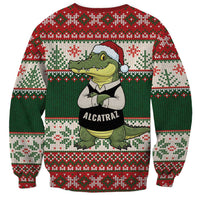 Funny Christmas Alligator Santa Sweatshirt Knitted Pattern - Wonder Print Shop