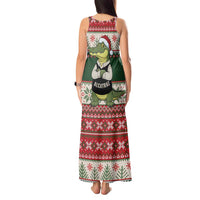 Funny Christmas Alligator Santa Tank Maxi Dress Knitted Pattern - Wonder Print Shop