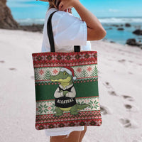 Funny Christmas Alligator Santa Tote Bag Knitted Pattern - Wonder Print Shop