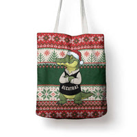 Funny Christmas Alligator Santa Tote Bag Knitted Pattern - Wonder Print Shop