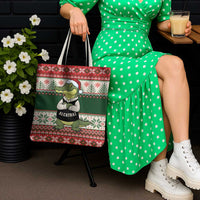 Funny Christmas Alligator Santa Tote Bag Knitted Pattern - Wonder Print Shop