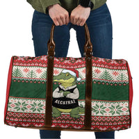 Funny Christmas Alligator Santa Travel Bag Knitted Pattern - Wonder Print Shop